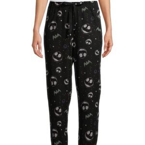 Black Pajama Pants with Nightmare Before Christmas Silver Print